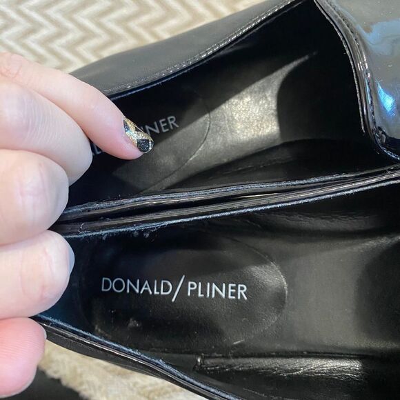 Donald Pliner “Halia” Black & Patent Leather Loafer - Picture 7 of 8